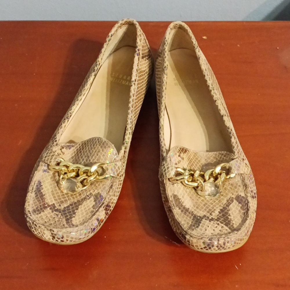 Stuart Weitzman Python Print 7.5 Holographic Over… - image 1